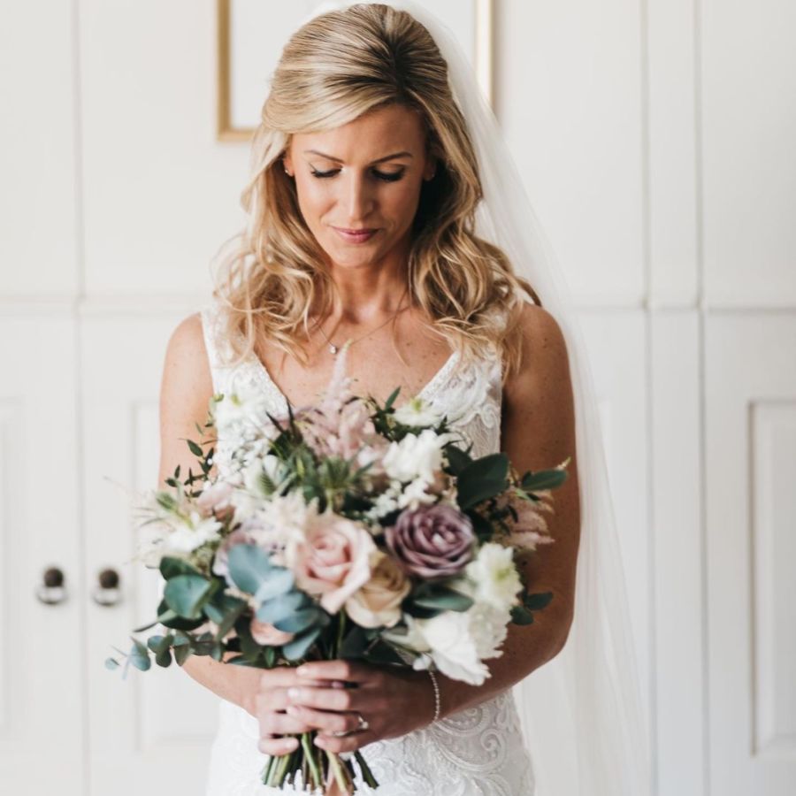 Real Bride - Charlotte wearing S153 veil