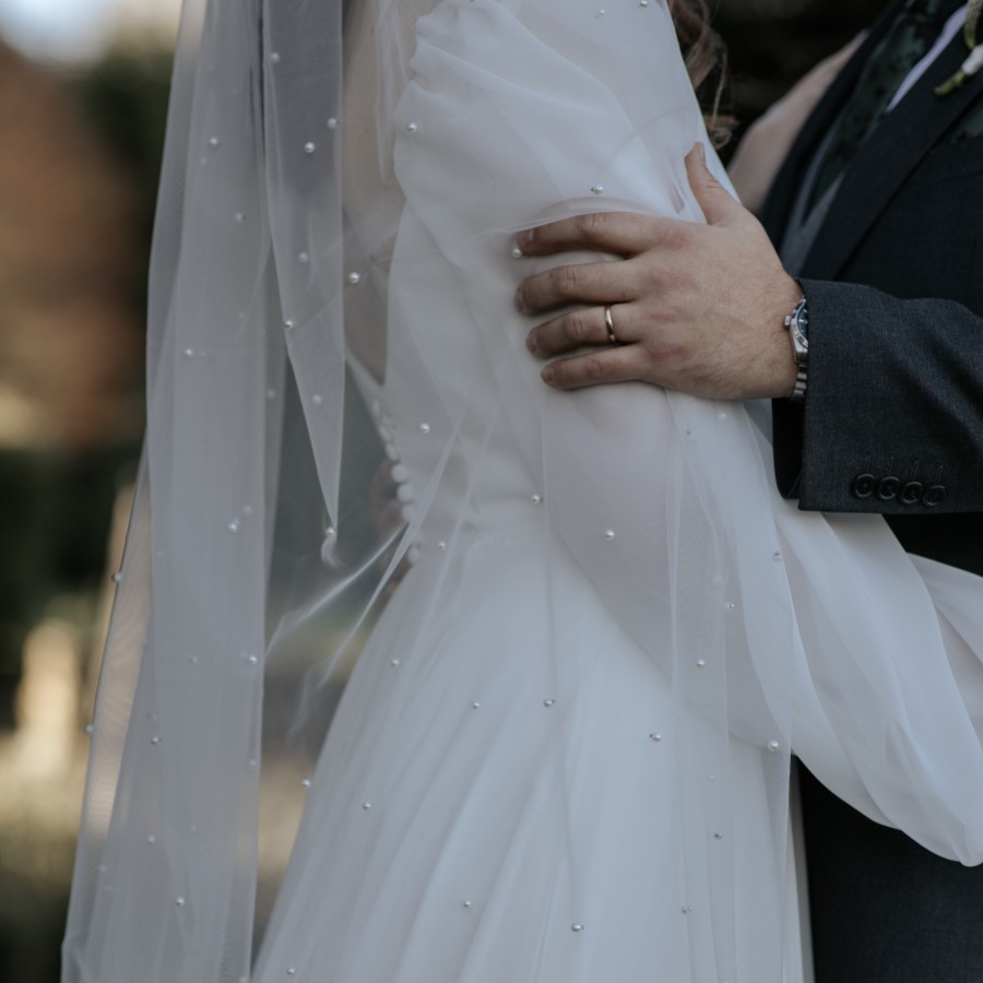 Real Bride - Claudia wearing PBV9011 veil