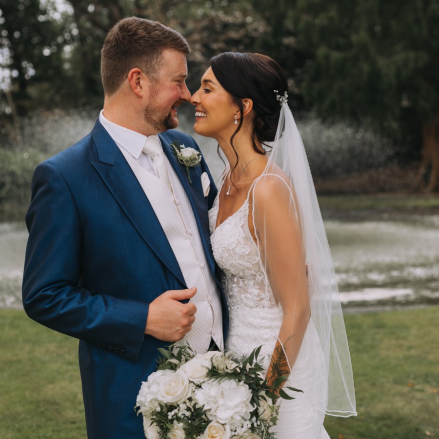 Real Bride - Natalie wearing Claire block heel sandals