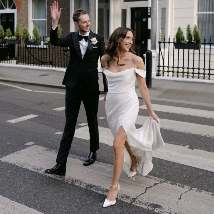 Real Bride - Sarah wearing Maya block heels