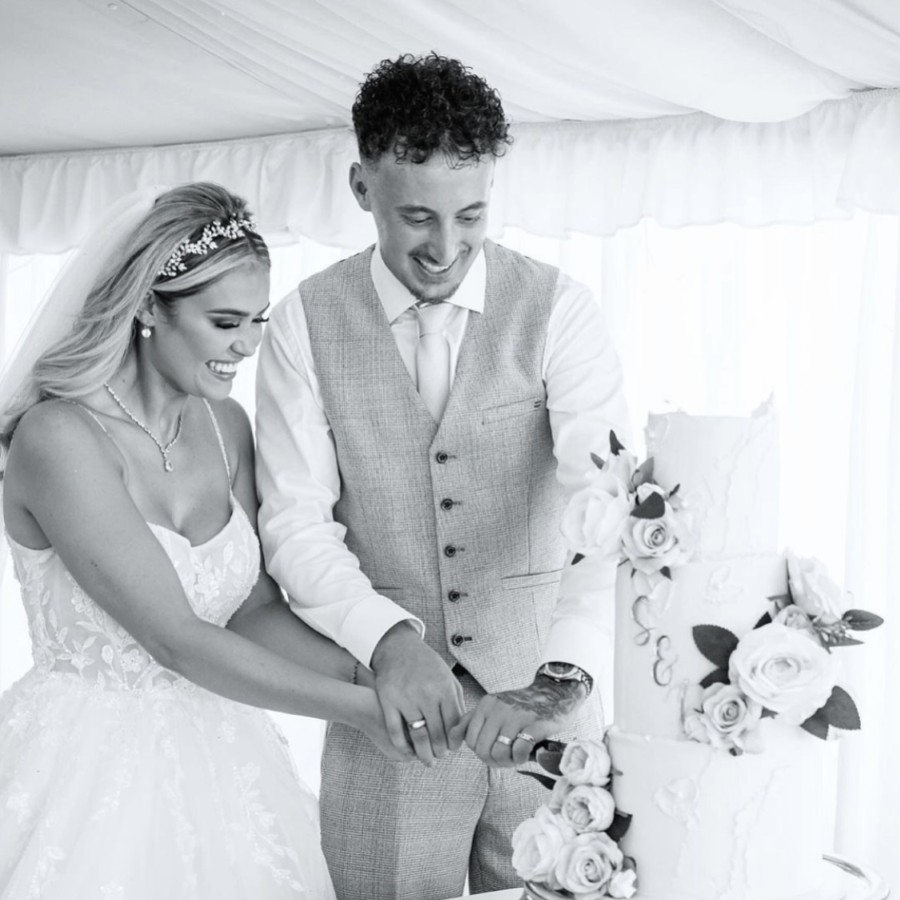 Real Bride - Sophie wearing Amalfi headband