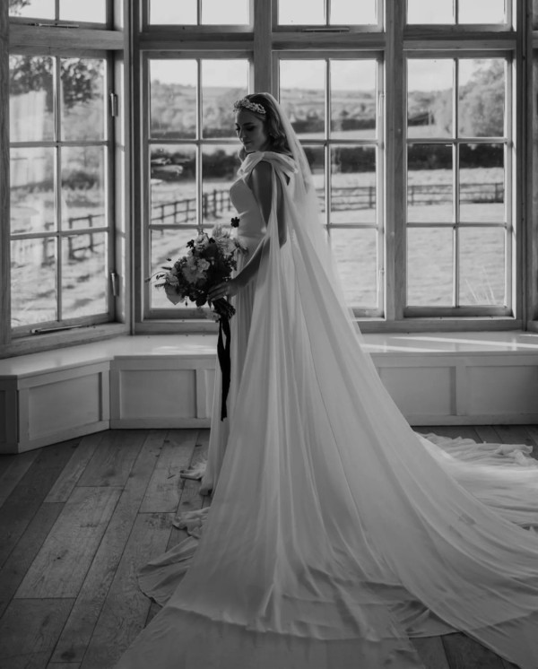 Real Bride Beth wearing Celestial headband