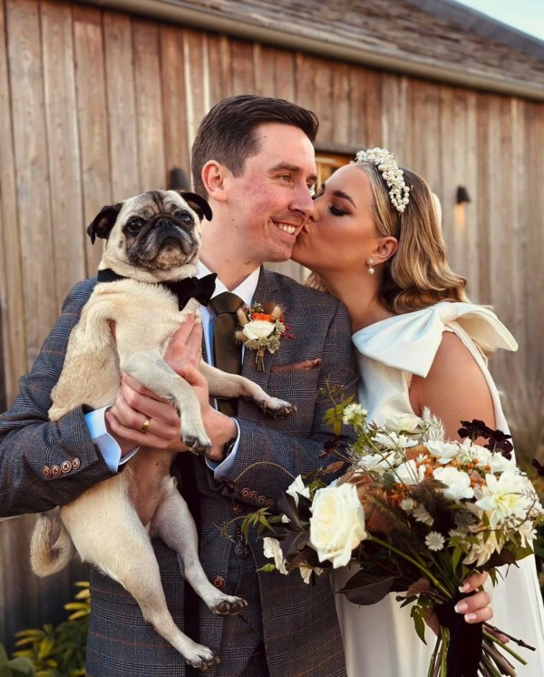 Real Bride Beth wearing Celestial headband