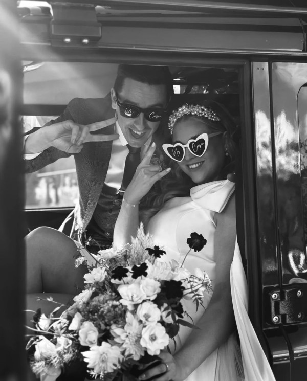 Real Bride Beth wearing Celestial headband