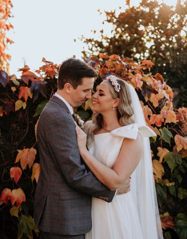 Real Bride Beth wearing Celestial headband