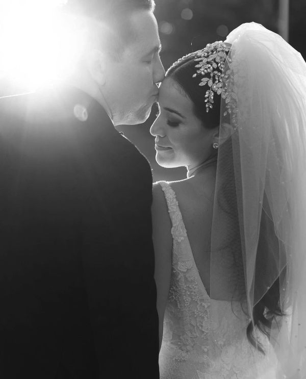 Real Bride Emma wearing Philadelphia veil