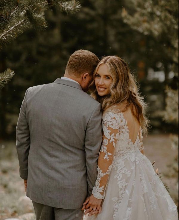 Real Bride Hannah wearing Madeline snow glitter shoes