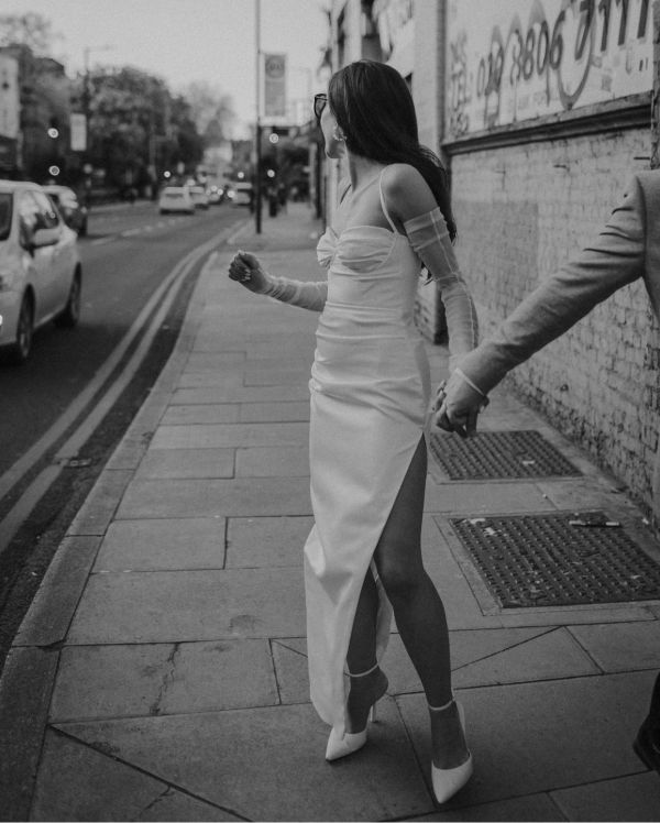 Real Bride Jade wearing Amelia earrings