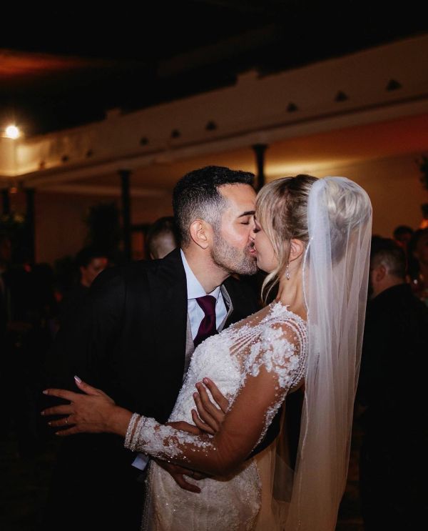 Real Bride Katya wearing Indi block heels