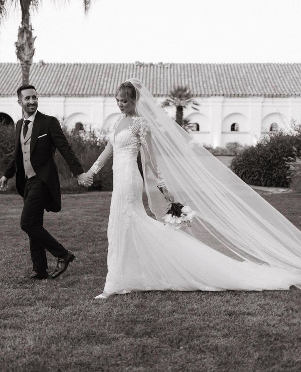 Real Bride Katya wearing Indi block heels