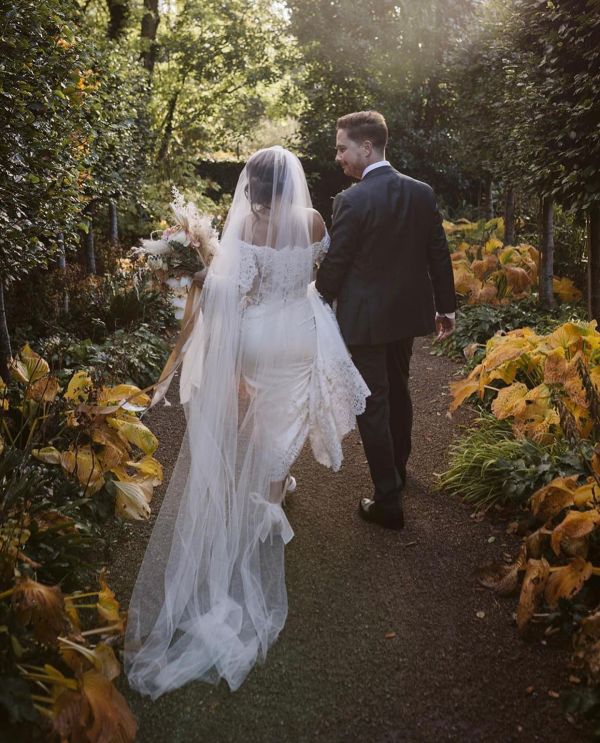 Real Bride Louise wearing Florence earrings