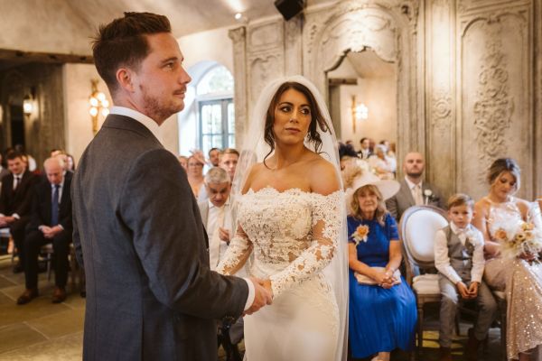 Real Bride Louise wearing Florence earrings