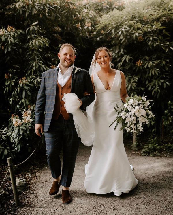 Real Bride Suzi wearing our Kiera block heels