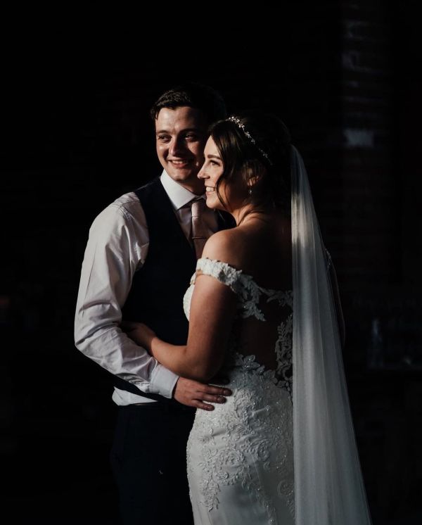 Real Bride Danielle wearing Casey hair vine