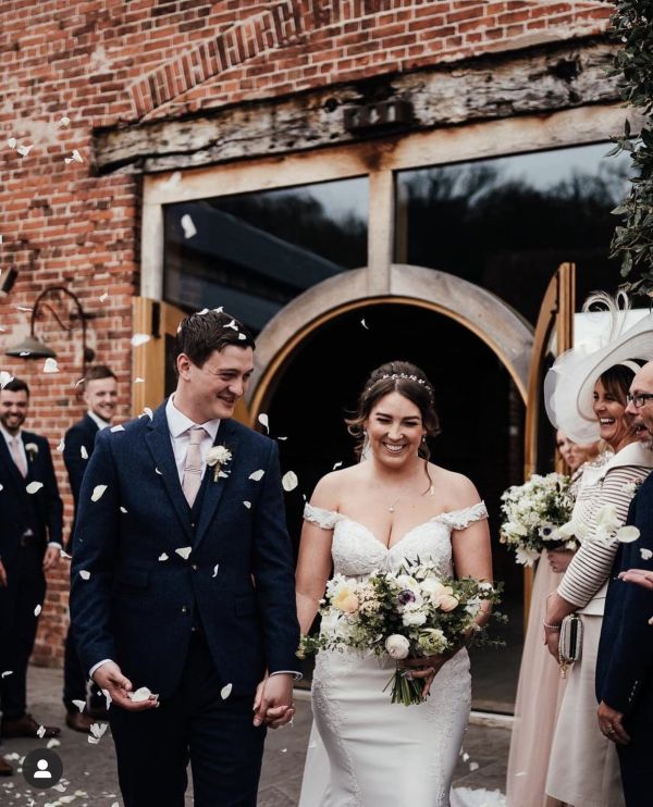 Real Bride Danielle wearing Casey hair vine