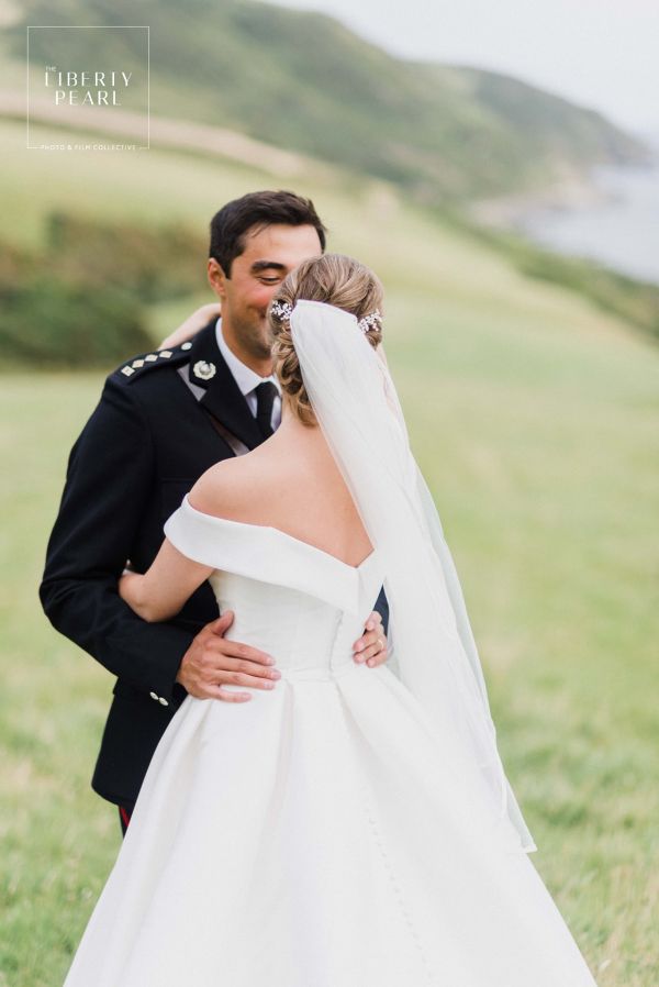 Real Bride Hannah wearing Adeline hair vine