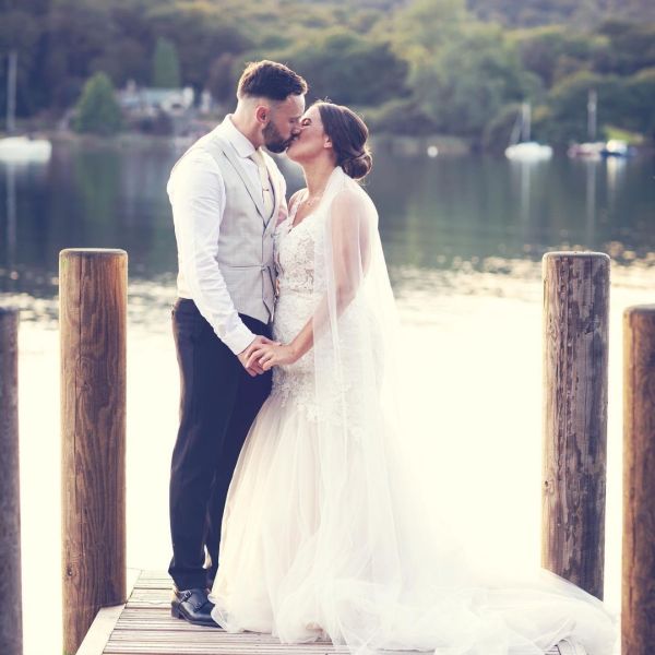 Real Bride Leanne wearing Phoenix veil