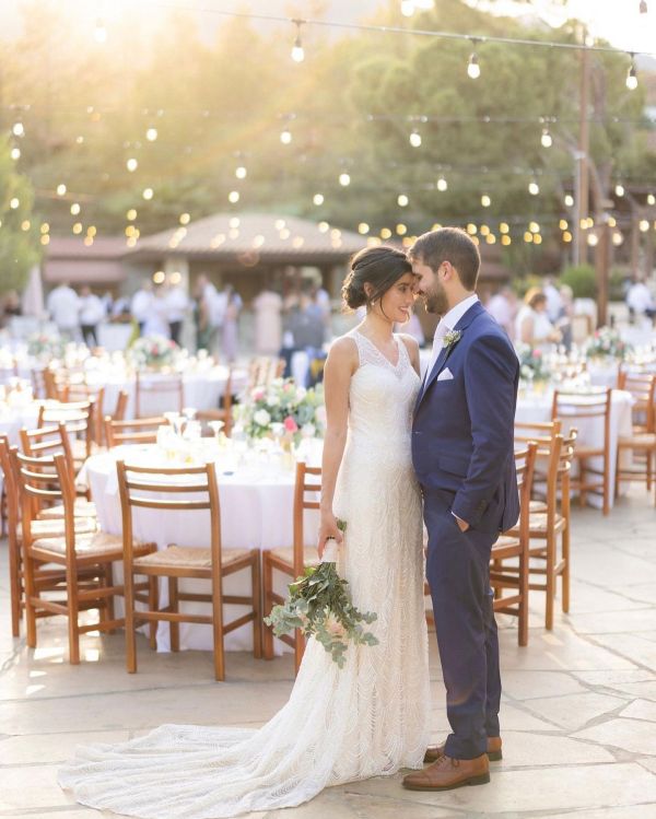 Real Bride Sim wearing Serrano earrings