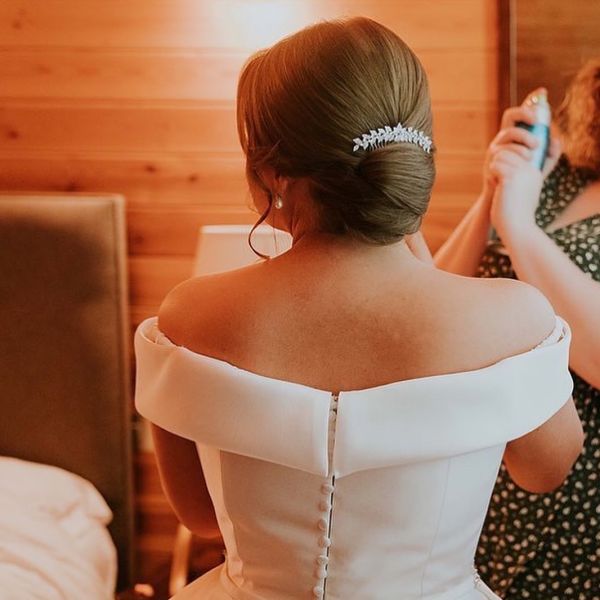 Real Bride Sophia wearing Rapture comb