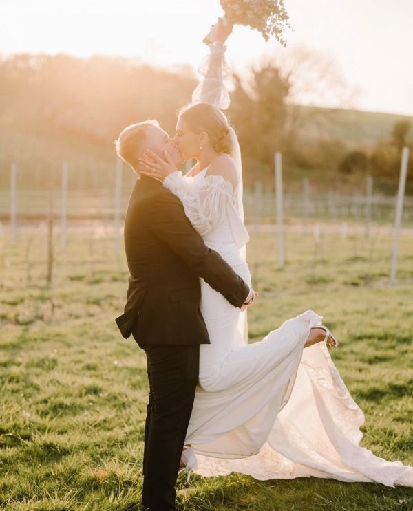 Real Bride Zoey wearing Vienna jewellery set