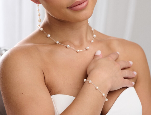 Realce o seu look de noiva com o encanto cintilante das pérolas