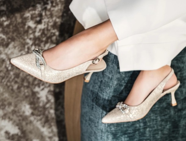 Champagner-Anlass-Schuhe, die für Aufsehen sorgen...