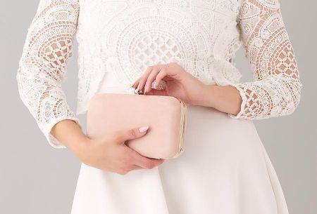 Coco Powder Pink Suede Bag