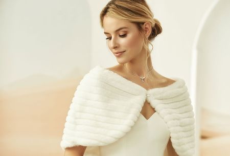 Ivory Faux Fur Cape