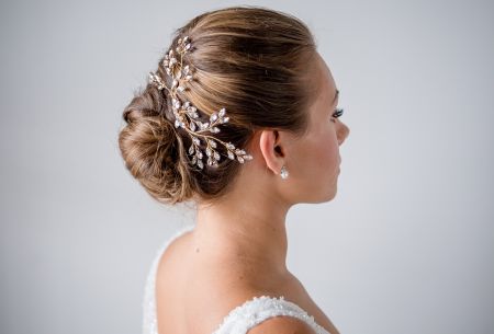 Rhea Gold Crystal Hair Comb