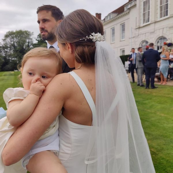Photo of Anemone Ivory Porcelain Flowers and Pearl Wedding Hair Comb (Silver) uploaded by C on 17th September 2021
