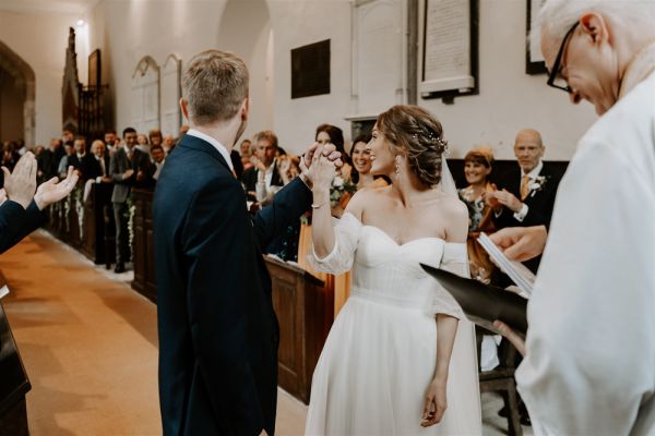 Photo of Aruba Long Delicate Pearl Wedding Hair Vine (Gold) uploaded by C on 8th June 2023