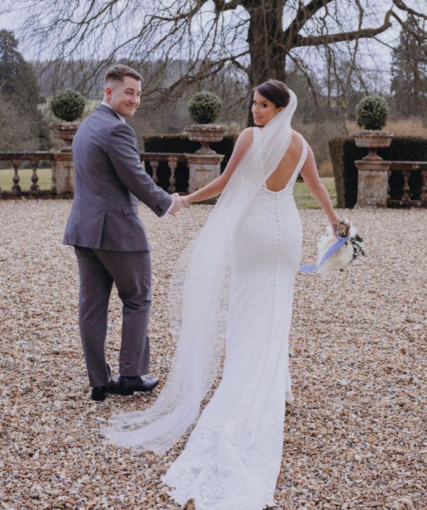 Photo of Bianco Ivory Single Tier Swarovski Crystal Chapel Veil with Corded Edge S223 uploaded by C on 21st April 2023