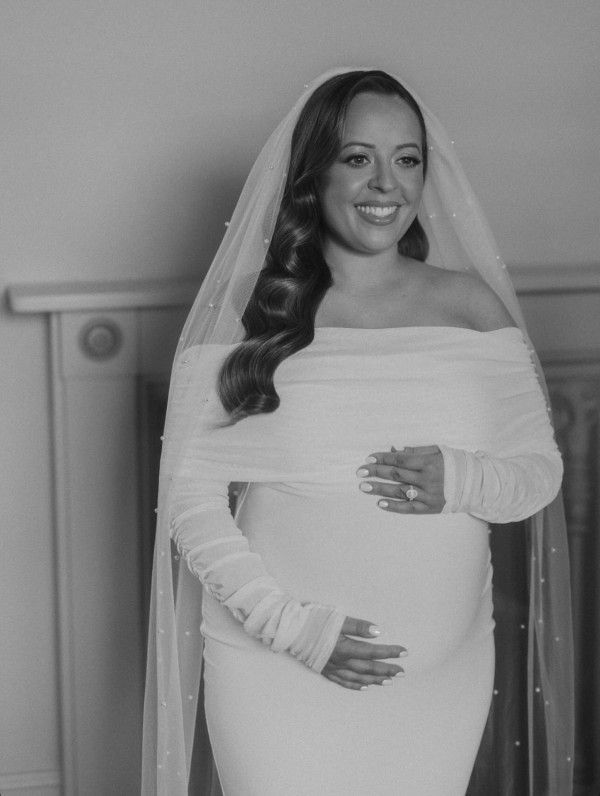 Photo of Perfect Bridal Ivory Single Tier Cut Edge Scattered Pearl Veil uploaded by C on 11th December 2023