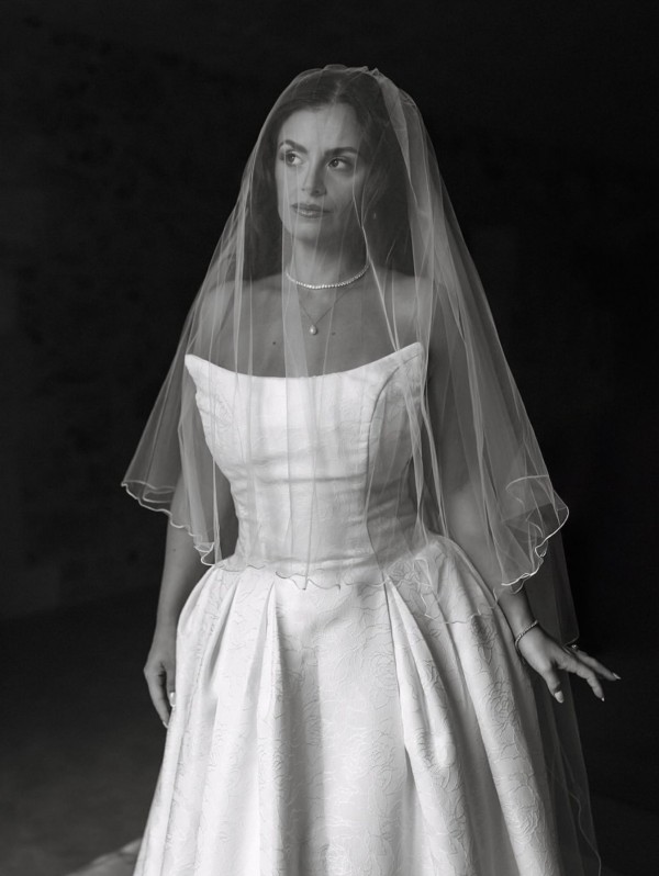 Photo of Bianco Ivory Plain Two Tier Chapel Veil with Corded Edge S212 uploaded by D on 10th March 2026