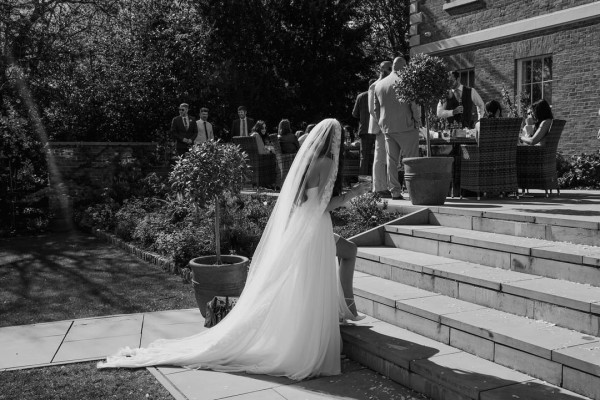 Photo of Bianco Ivory Single Tier Chapel Veil with Full Floral Lace Edge S408 uploaded by E on 25th April 2024
