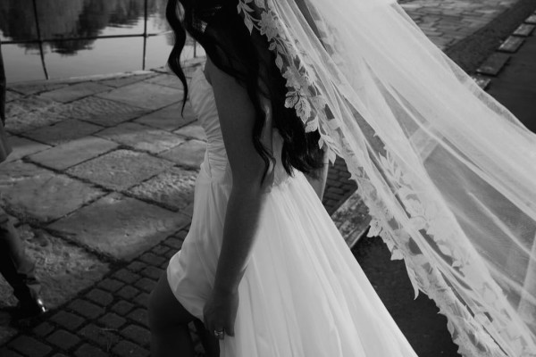 Photo of Bianco Ivory Single Tier Chapel Veil with Full Floral Lace Edge S408 uploaded by E on 25th April 2024