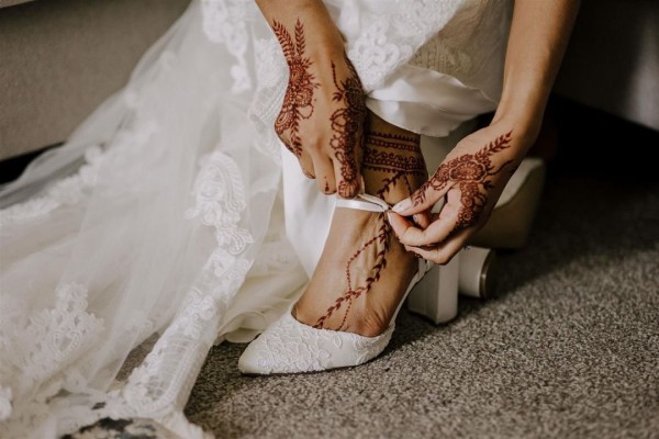 Photo of Paradox London Fauna Ivory Satin and Lace Block Heel Court Shoes uploaded by E on 15th February 2024