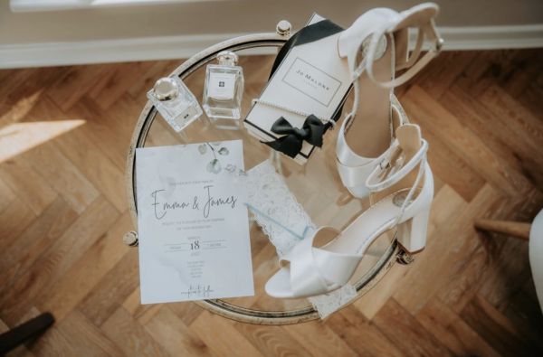 Photo of Perfect Bridal Isla Dyeable Ivory Satin Block Heel Sandals with Diamante Detail uploaded by E on 31st May 2022