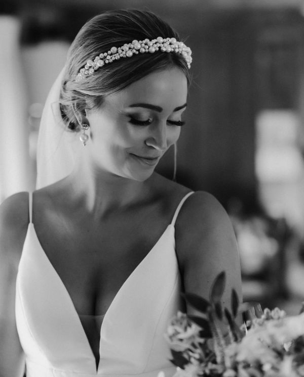 Photo of Bella Freshwater Pearl Gold Wedding Headband uploaded by G on 11th August 2023