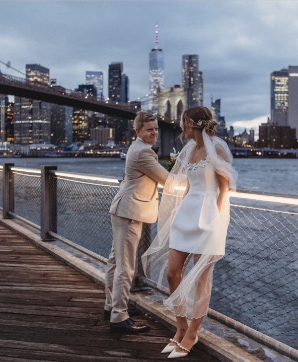 Photo of Bianco Ivory Single Tier Scattered Pearl Waltz Length Veil with Corded Edge S476 uploaded by J on 10th March 2026