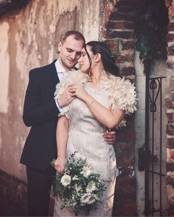 Photo of Bardot Blush Pink Ostrich Feather Bridal Stole uploaded by L on 21st September 2021