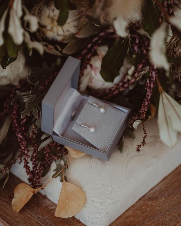 Photo of Chloe Silver Dainty Pearl Drop Wedding Earrings uploaded by L on 23rd August 2022