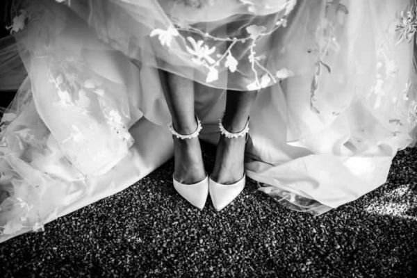 Photo of Perfect Bridal Ella Dyeable Ivory Satin Keshi Pearl Ankle Strap Court Shoes uploaded by L on 18th November 2022