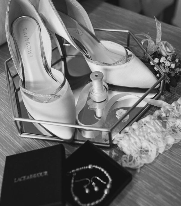 Photo of Rainbow Club Georgia Dyeable Ivory Satin and Silver Glitter Court Shoes uploaded by L on 11th January 2023