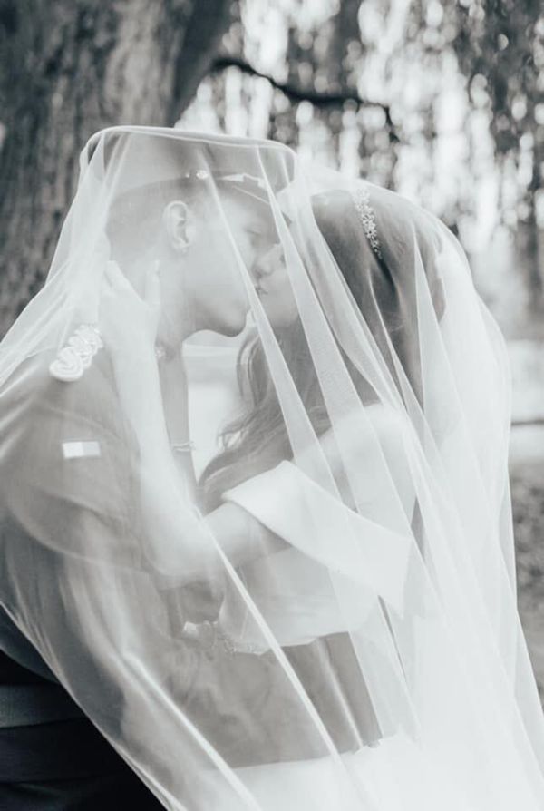 Photo of Rainbow Club Intrigue Ivory Plain Long Single Tier Veil with Cut Edge uploaded by LH on 9th March 2021