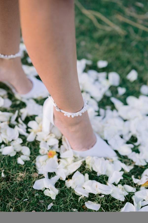 Photo of Perfect Bridal Ella Block Dyeable Ivory Satin Keshi Pearl Ankle Strap Court Shoes uploaded by M on 4th June 2024