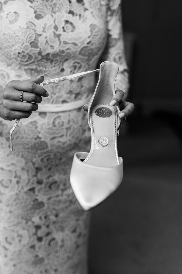 Photo of Perfect Bridal Ella Mid Dyeable Ivory Satin Keshi Pearl Ankle Strap Court Shoes uploaded by N on 26th April 2024