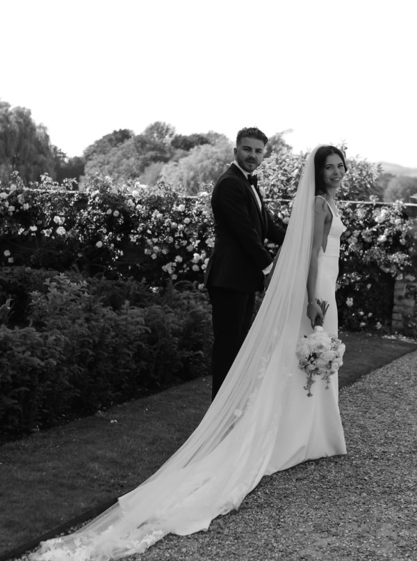 Photo of Bianco Ivory Single Tier Cathedral Veil with Lace Appliques S519 uploaded by S on 27th July 2026