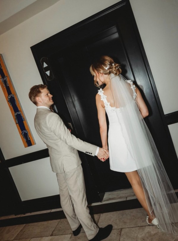 Photo of Bianco Ivory Single Tier Scattered Pearl Waltz Length Veil with Corded Edge S476 uploaded by S on 10th March 2026