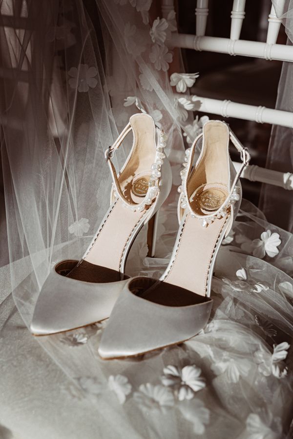 Photo of Perfect Bridal Ella Dyeable Ivory Satin Keshi Pearl Ankle Strap Court Shoes uploaded by S on 19th July 2021